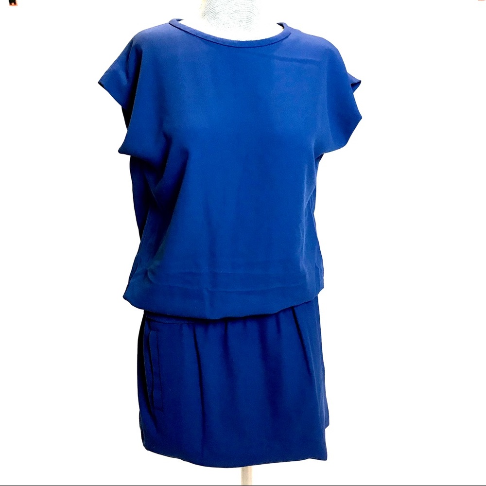 Diane Von Furstenberg blue elastic waist dress